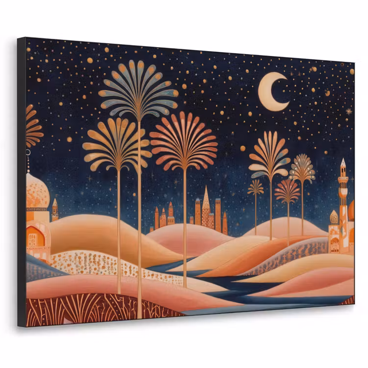 Art Frame - Sterrenhemel - Palmen - Rivier — 1