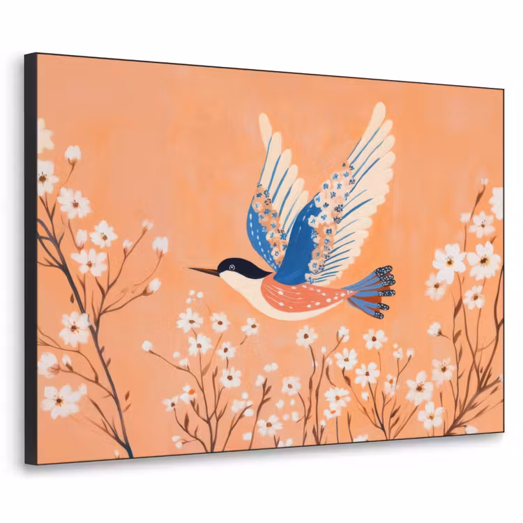 Art Frame - Vogel - Bloesemtakken - Warm - Kleurrijk — 1