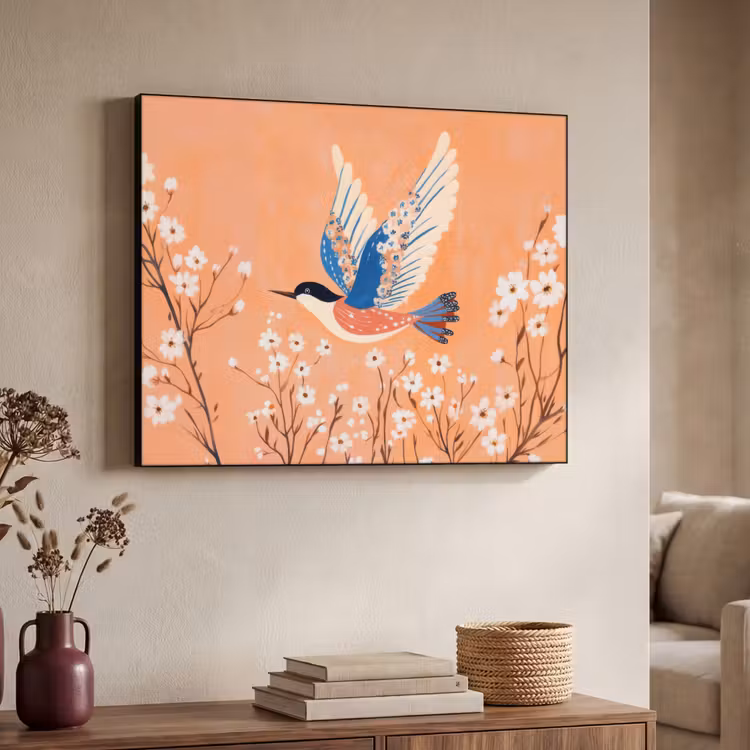 Art Frame - Vogel - Bloesemtakken - Warm - Kleurrijk — 7