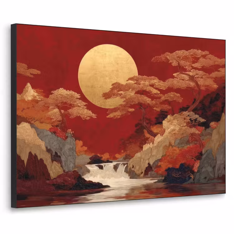 Art Frame - Volle maan - Landschap - Waterval — 1