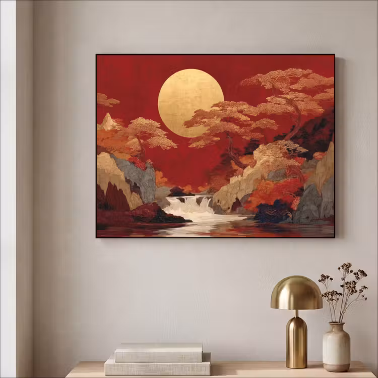 Art Frame - Volle maan - Landschap - Waterval — 5
