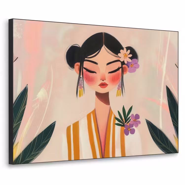 Art Frame - Vrouw - Bloemen - Pastel — 1