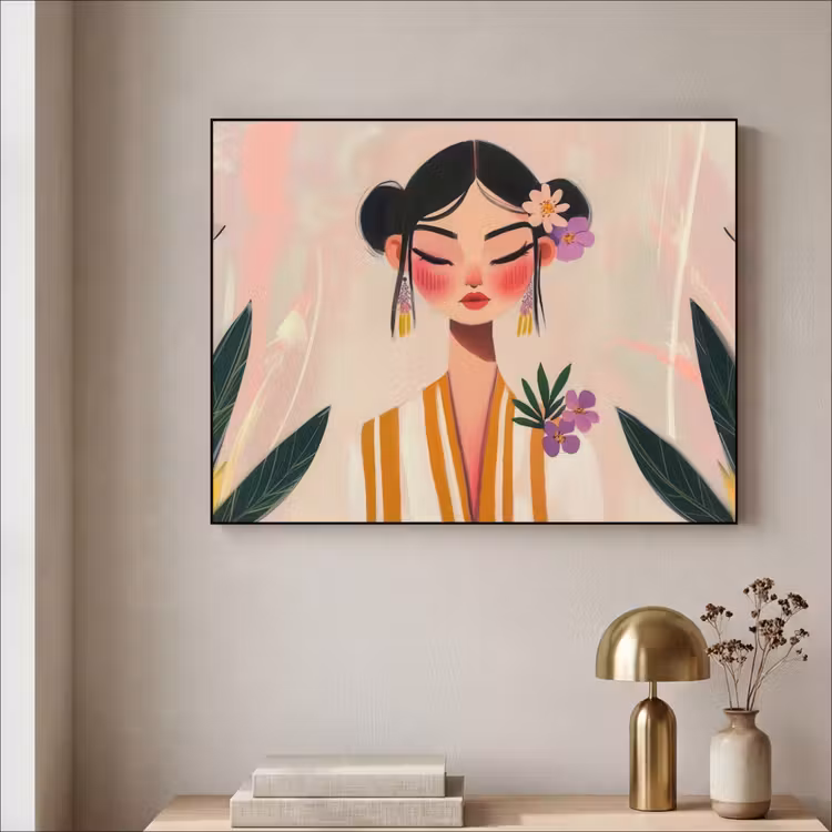 Art Frame - Vrouw - Bloemen - Pastel — 5