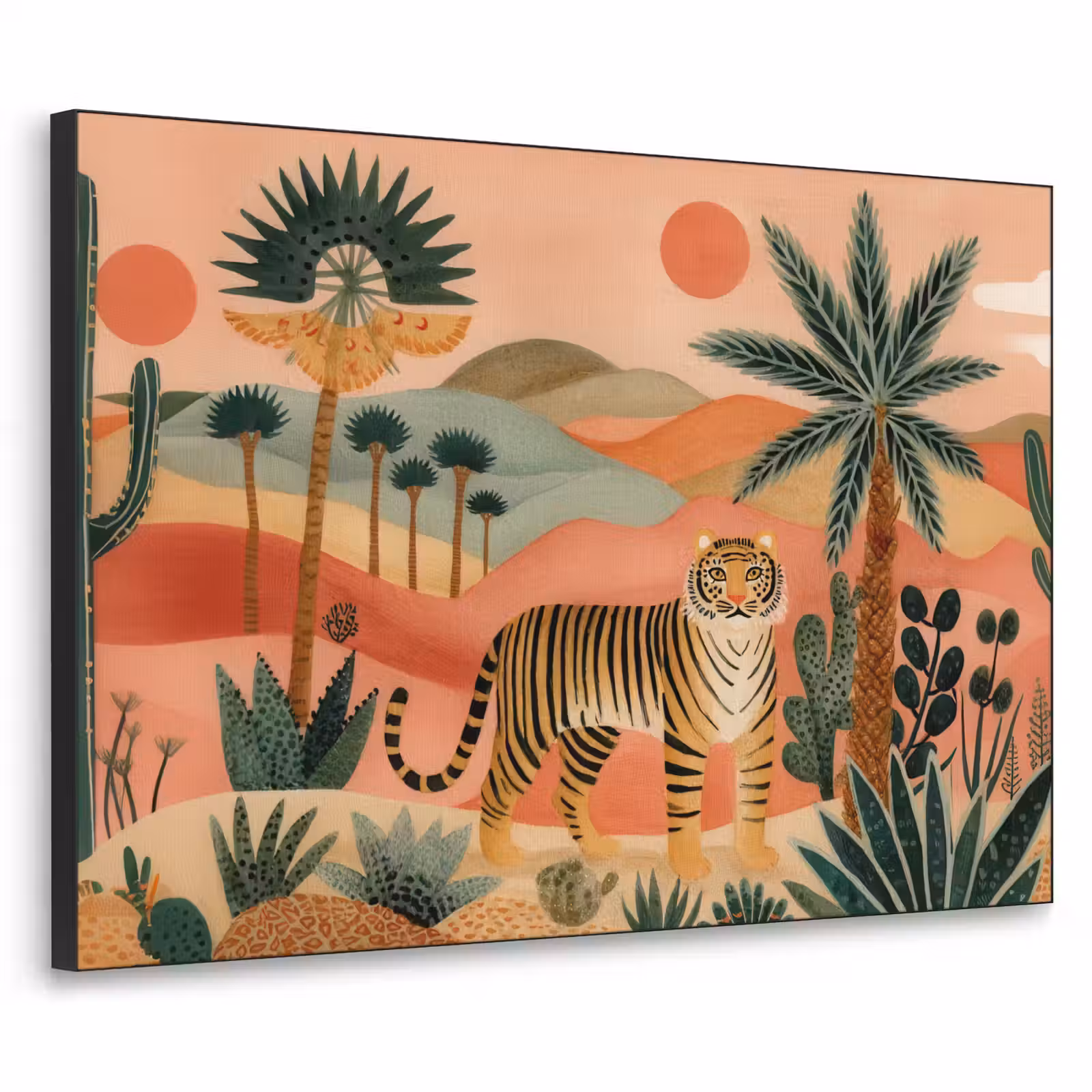 Art Frame - Tijger - Kleurrijk - Palmen - Cactus — 1