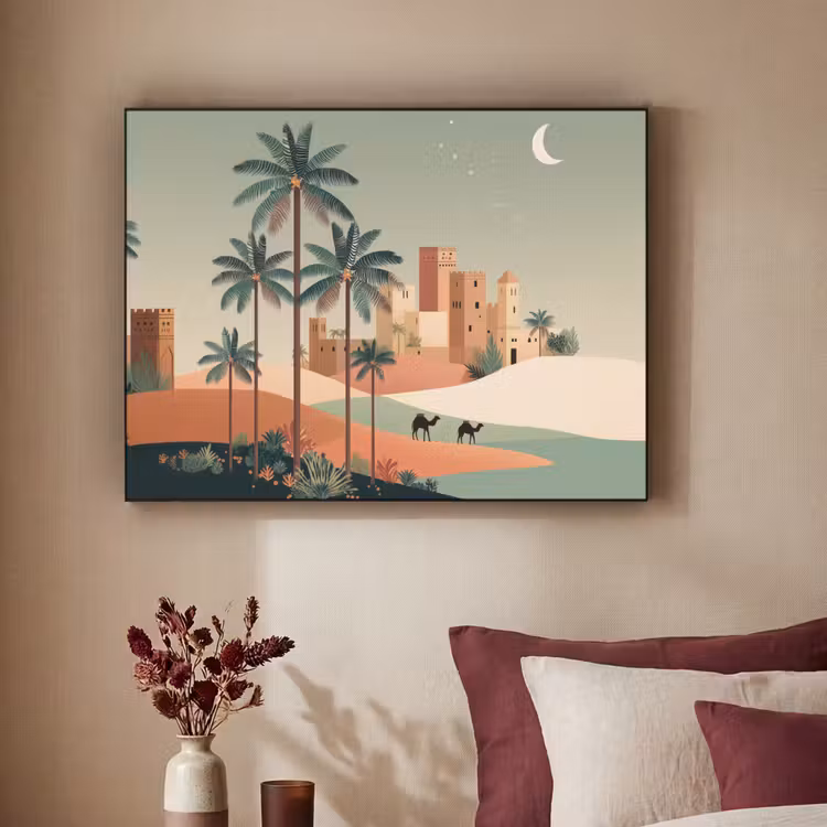 Art Frame - Nachtlandschap - Kamelen - Sterren - zandduinden — 3