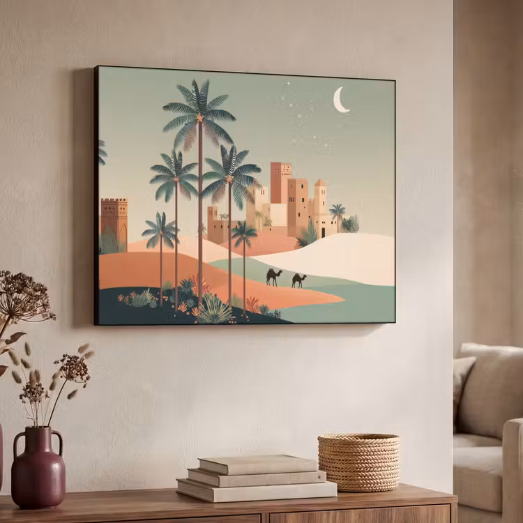 Art Frame - Nachtlandschap - Kamelen - Sterren - zandduinden — 7