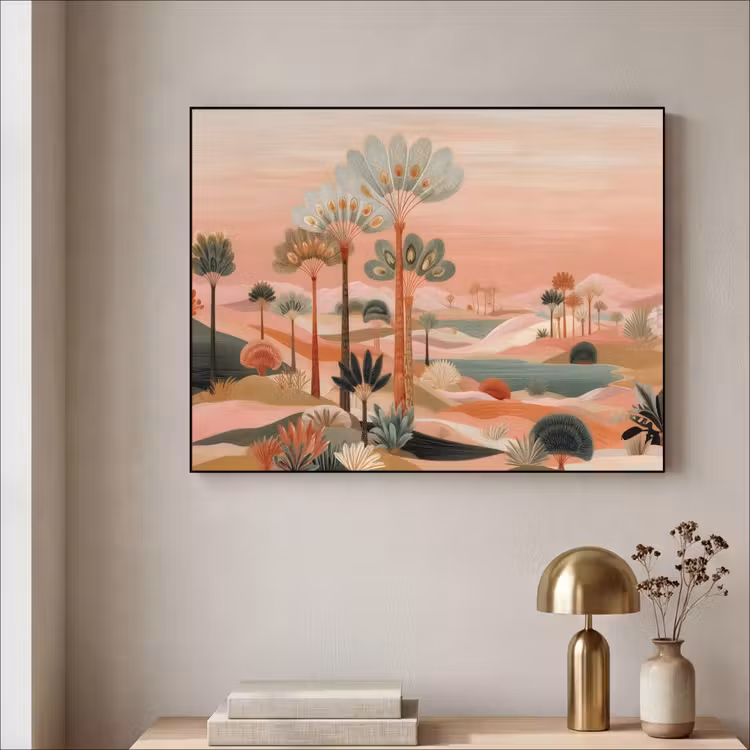 Art Frame - Roze landschap - Palmen - Water — 5