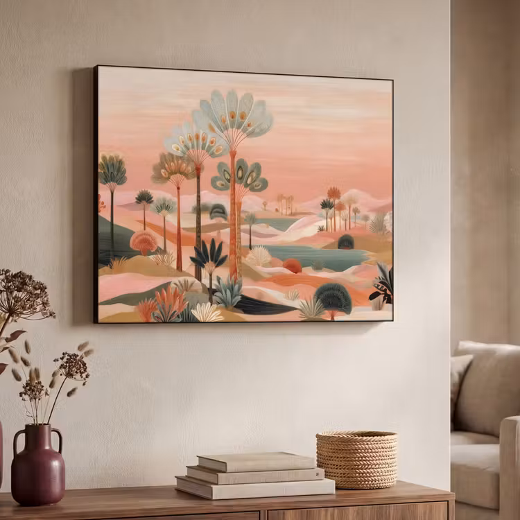 Art Frame - Roze landschap - Palmen - Water — 7