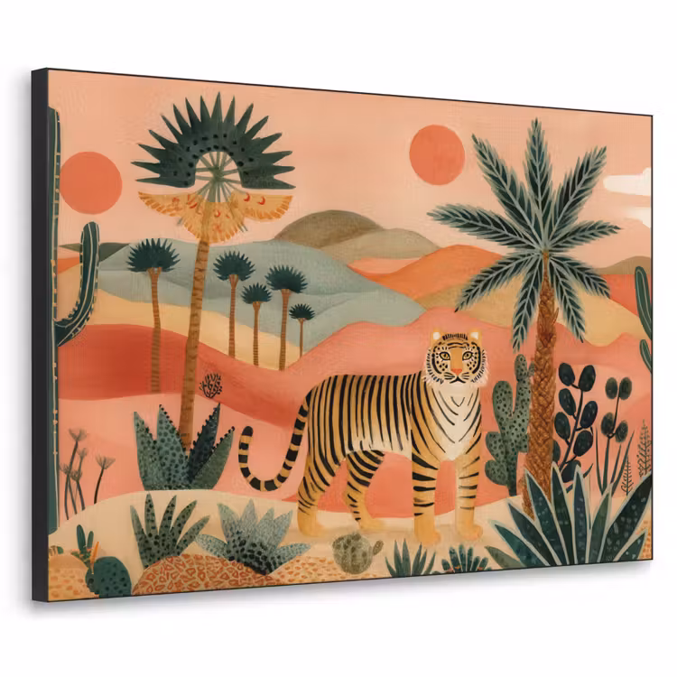 Art Frame - Tijger - Kleurrijk - Palmen - Cactus — 1