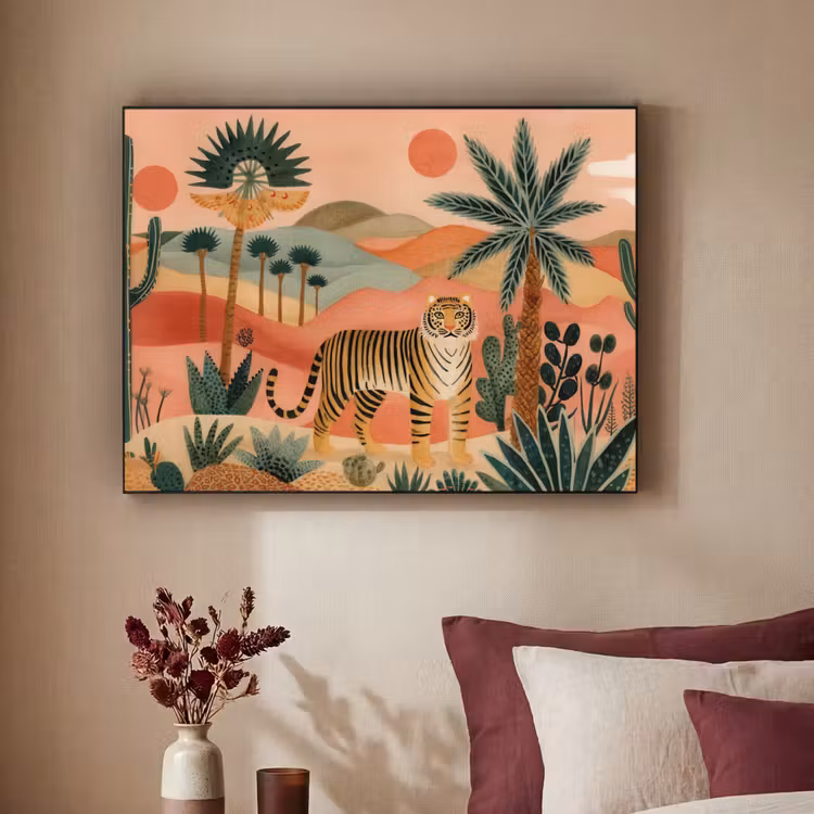 Art Frame - Tijger - Kleurrijk - Palmen - Cactus — 3