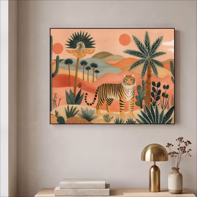 Art Frame - Tijger - Kleurrijk - Palmen - Cactus — 5