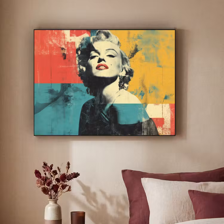 Art Frame - Vrouw - Rode lippen - Abstracte kleurvlakken - Popartuistraling — 3