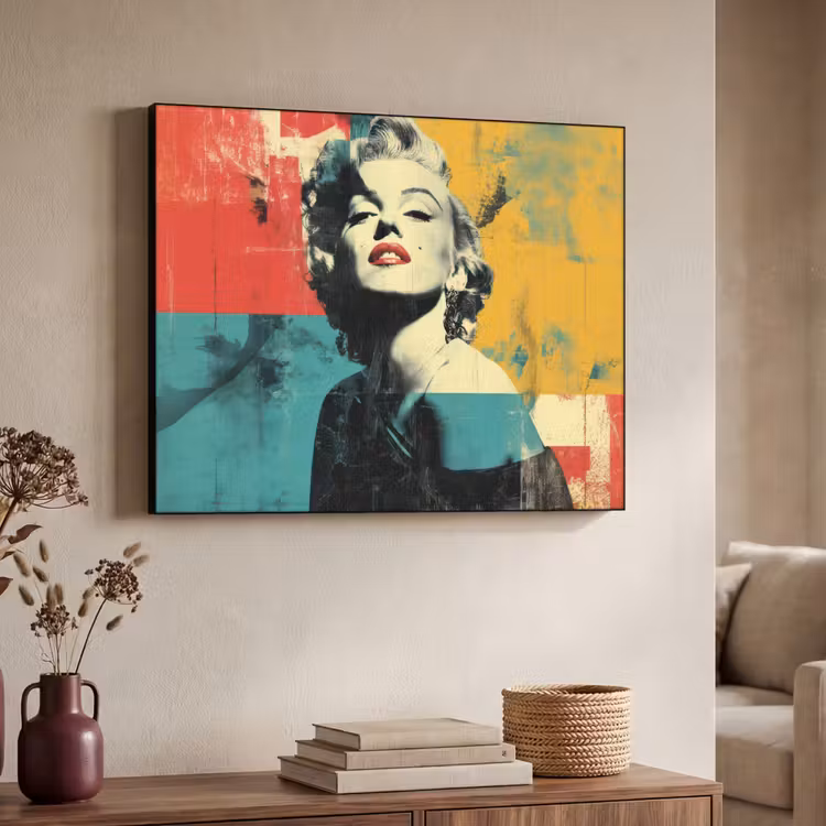 Art Frame - Vrouw - Rode lippen - Abstracte kleurvlakken - Popartuistraling — 7