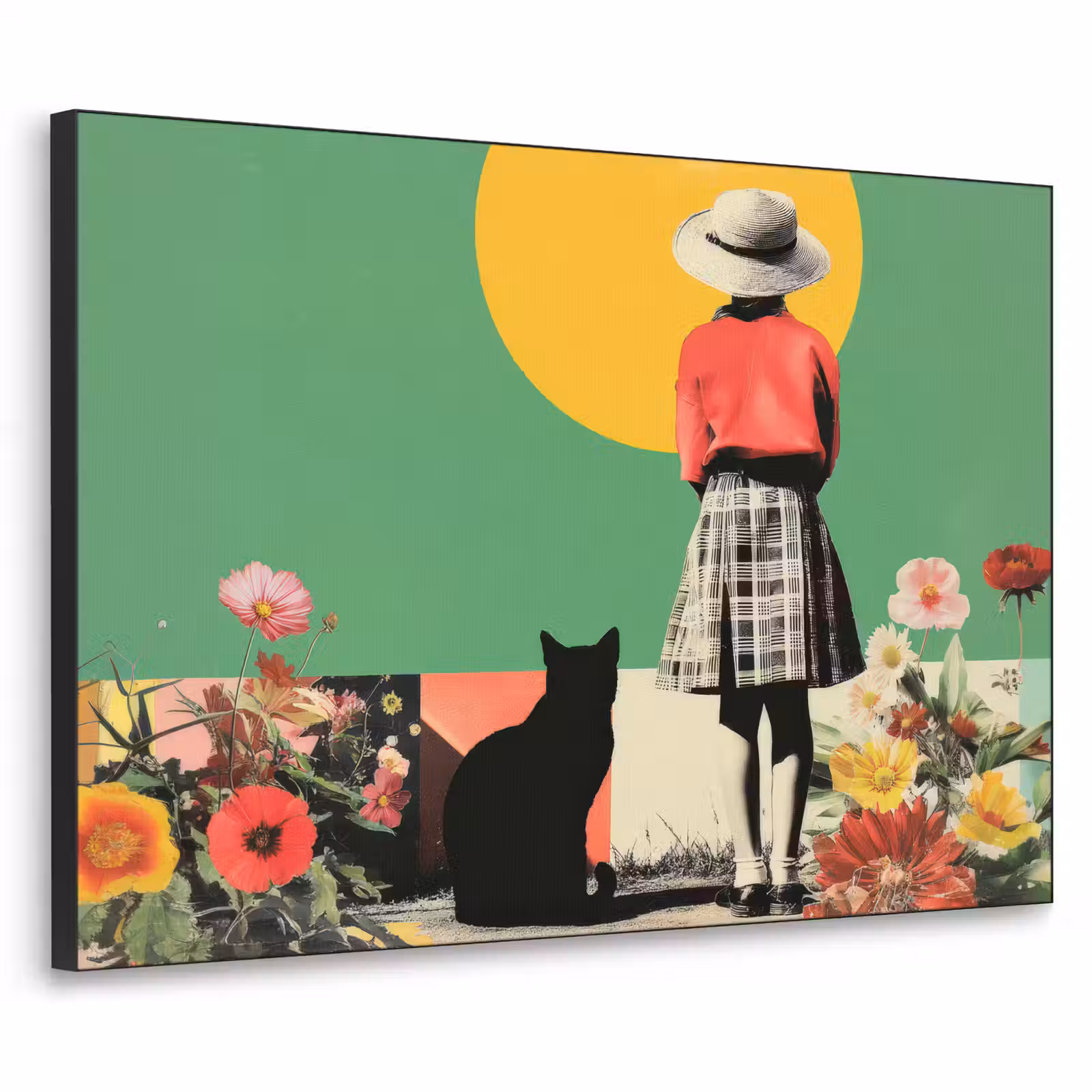 Art Frame - Retro - Meisje - Kat - Zon — 1