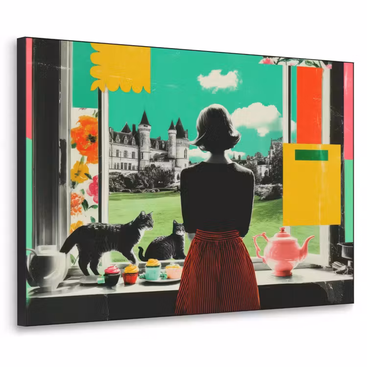 Art Frame - Vrouw - Keuken - Katten - Doorkijk — 1