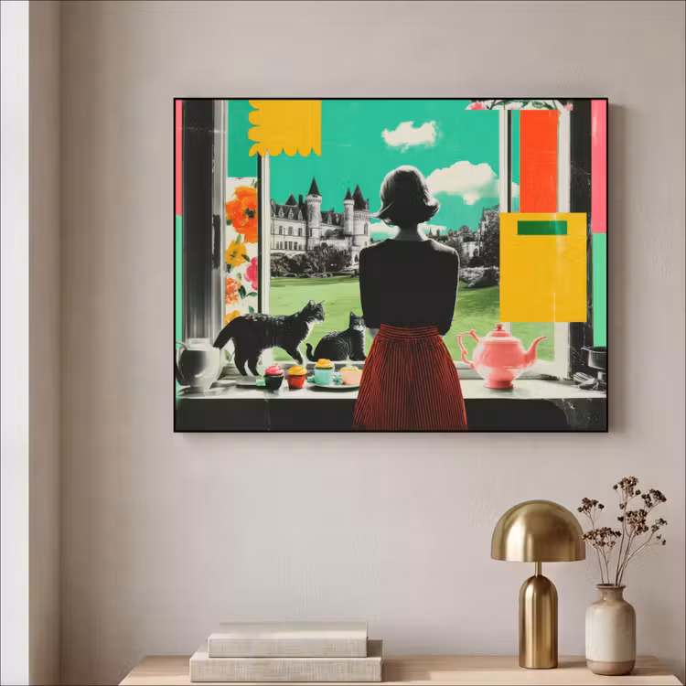 Art Frame - Vrouw - Keuken - Katten - Doorkijk — 5
