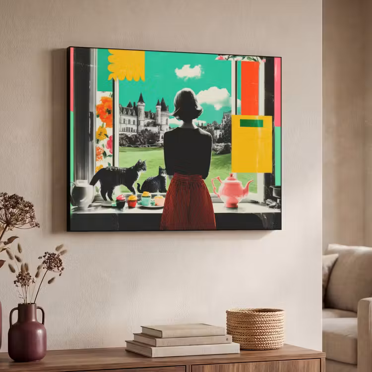 Art Frame - Vrouw - Keuken - Katten - Doorkijk — 7