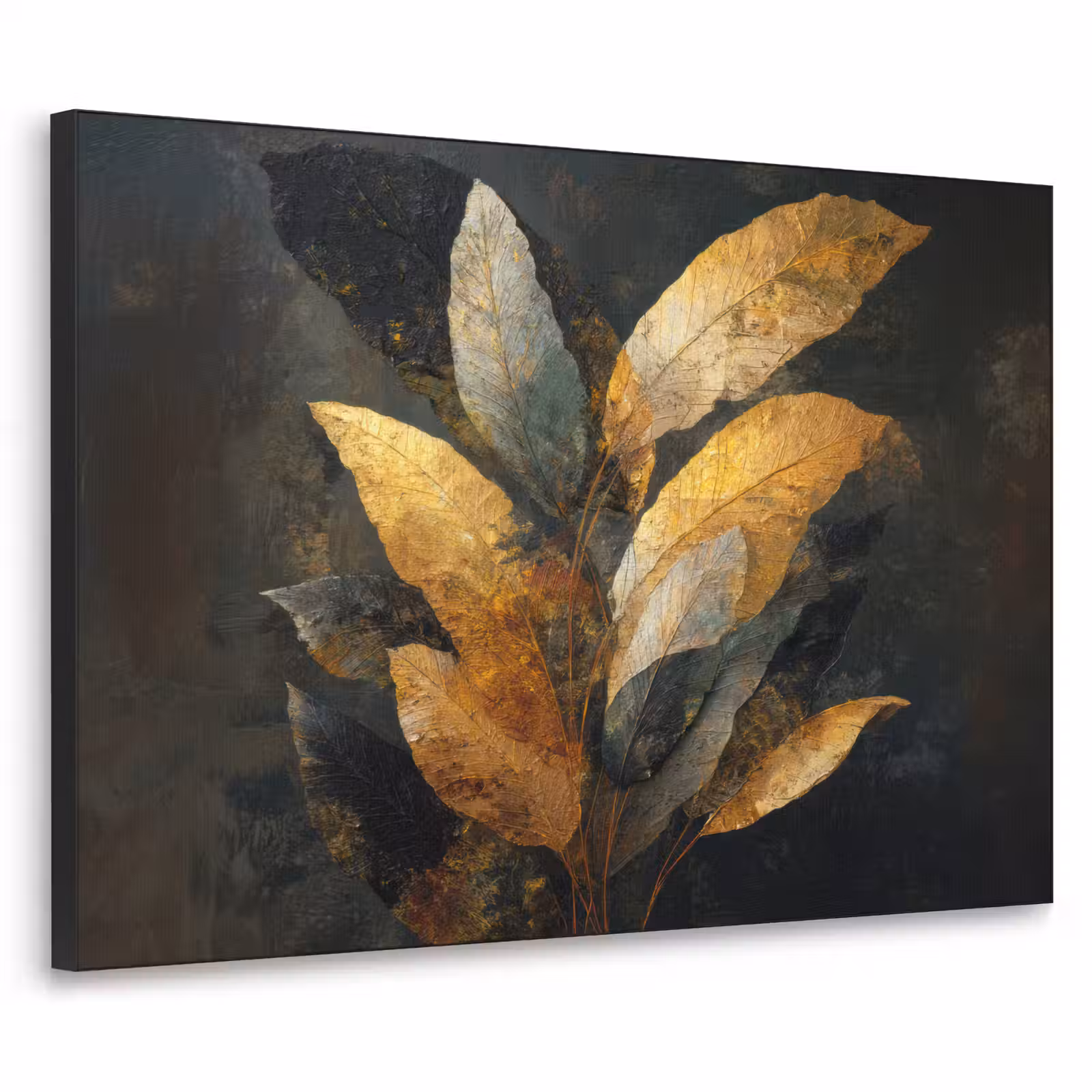 Art Frame - Gouden Bladcompositie – Botanische Luxe — 1