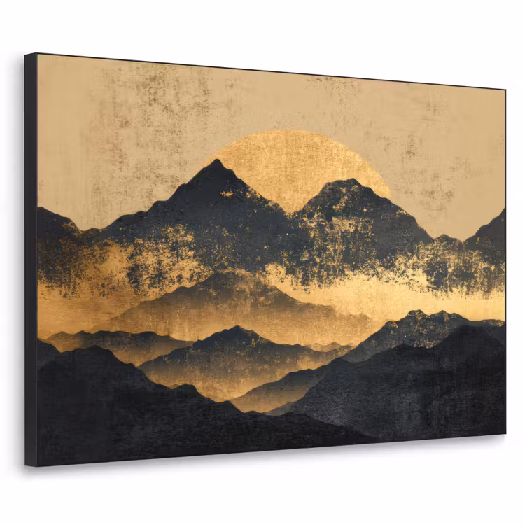 Art Frame - Gouden Bergen bij Maanlicht — 1