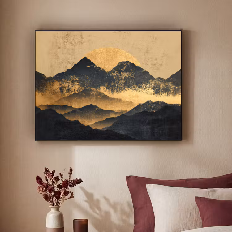 Art Frame - Gouden Bergen bij Maanlicht — 3
