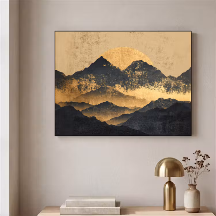 Art Frame - Gouden Bergen bij Maanlicht — 5