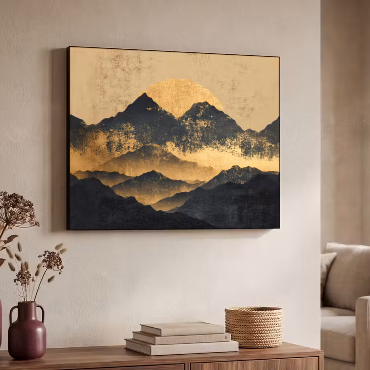 Art Frame - Gouden Bergen bij Maanlicht — 7