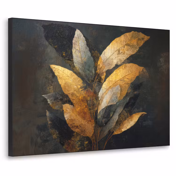 Art Frame - Gouden Bladcompositie – Botanische Luxe — 1