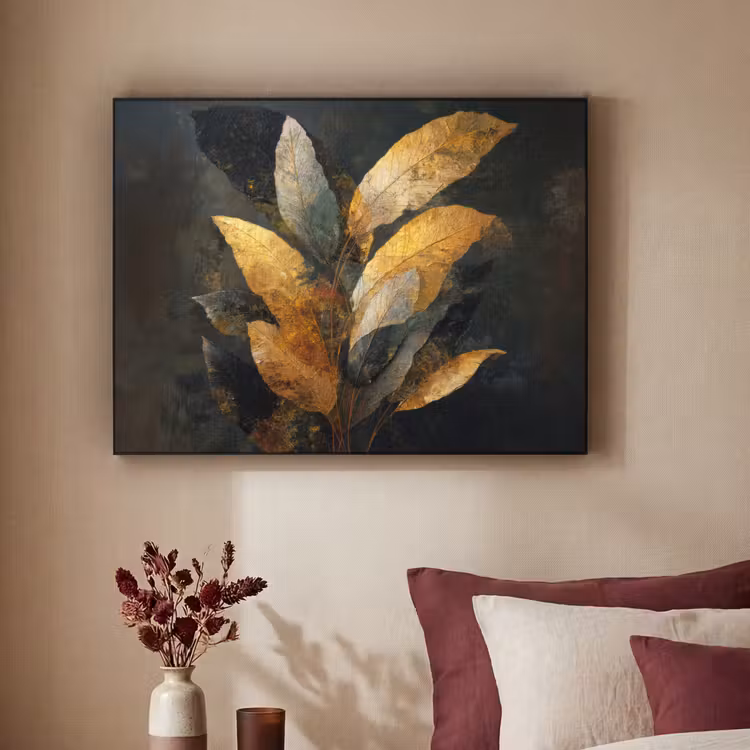 Art Frame - Gouden Bladcompositie – Botanische Luxe — 3