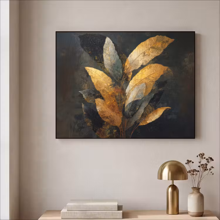 Art Frame - Gouden Bladcompositie – Botanische Luxe — 5