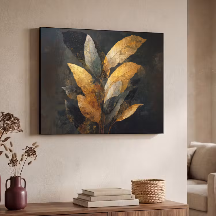 Art Frame - Gouden Bladcompositie – Botanische Luxe — 7