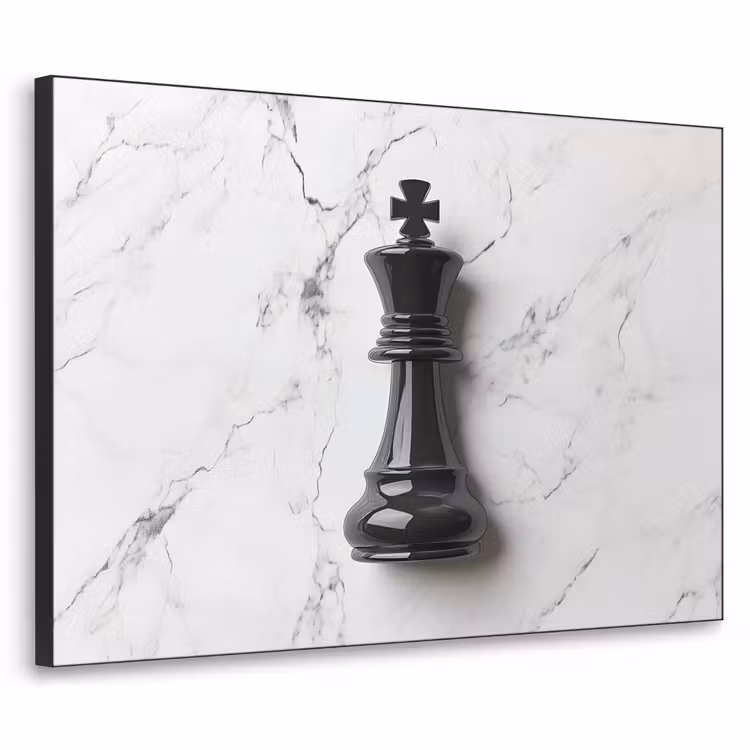 Art Frame - Schaakstuk - Koning - Zwart - Marmer — 1