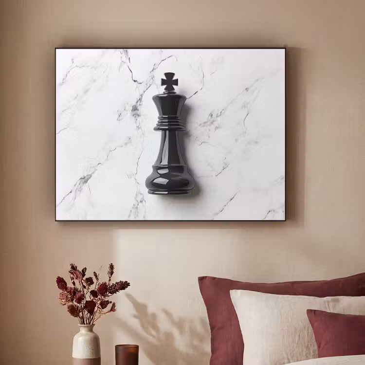 Art Frame - Schaakstuk - Koning - Zwart - Marmer — 3