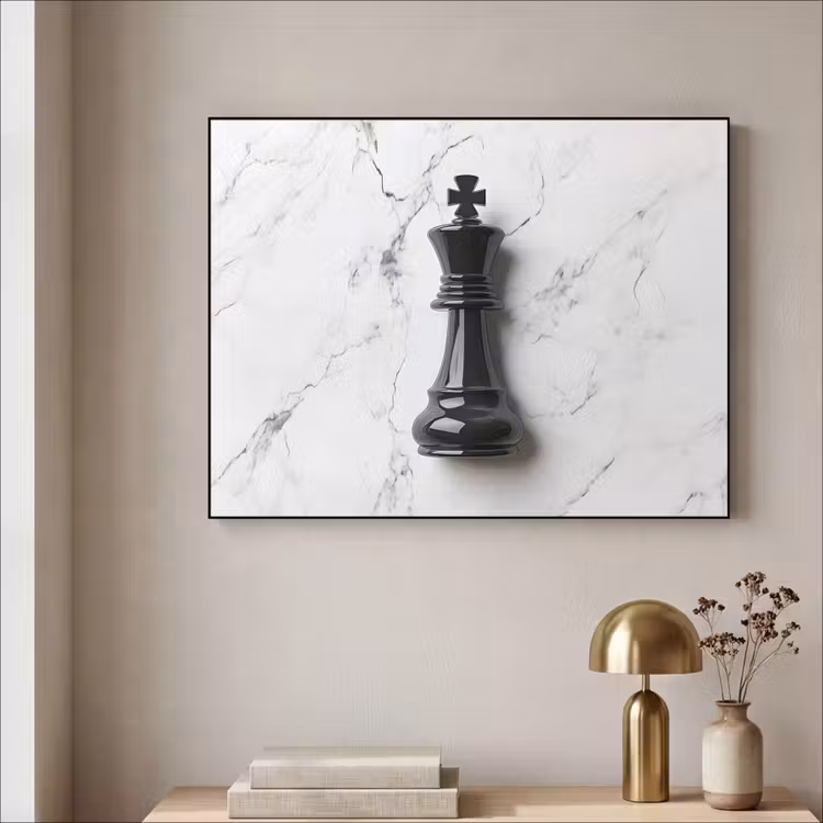 Art Frame - Schaakstuk - Koning - Zwart - Marmer — 5