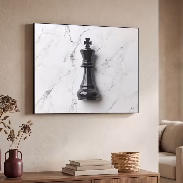 Art Frame - Schaakstuk - Koning - Zwart - Marmer — 7