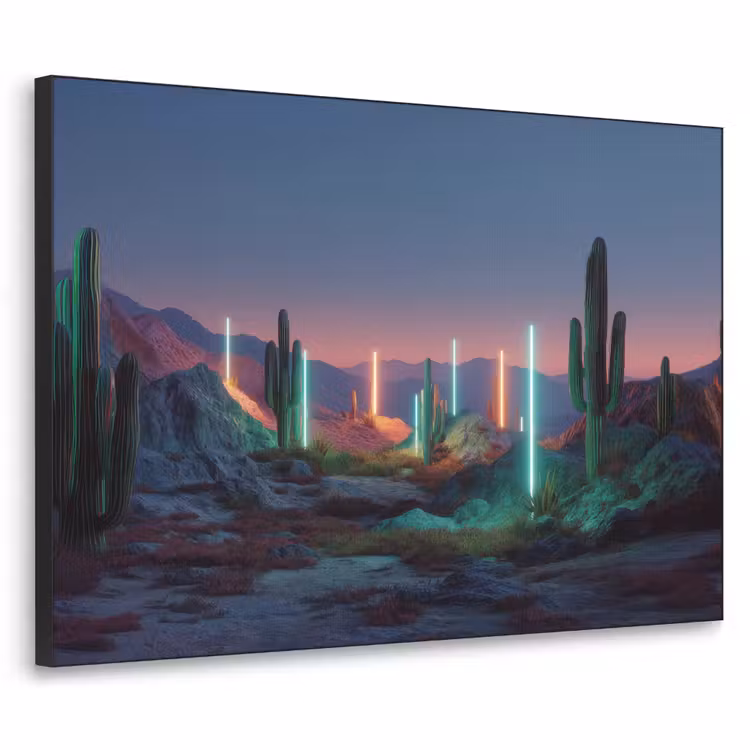 Art Frame - Cactus - Lichtzuilen - Zonsondergang — 1
