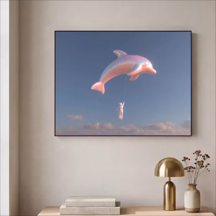 Art Frame - Dolfijn - Roze - Astronaut — 5