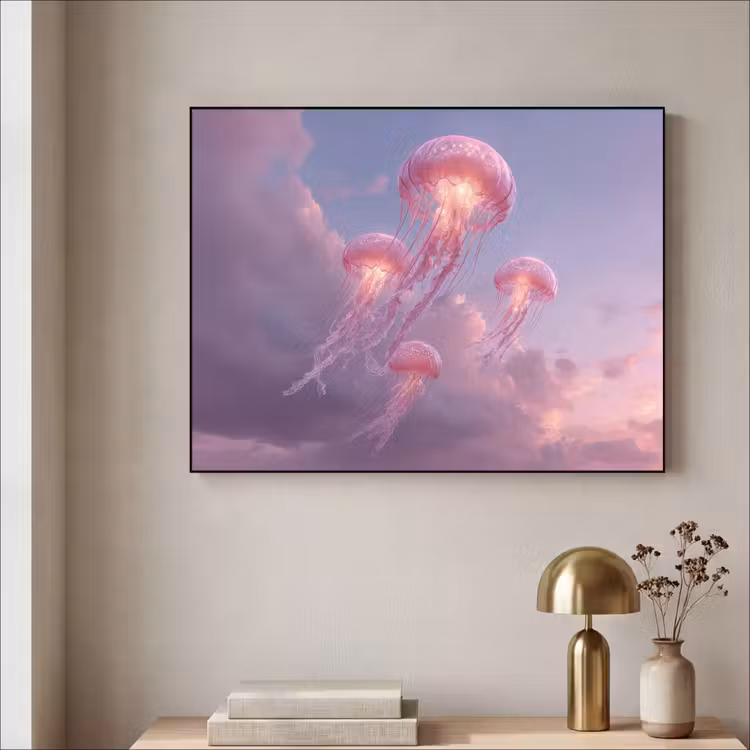 Art Frame - Kwallen - Roze - Wolken — 5