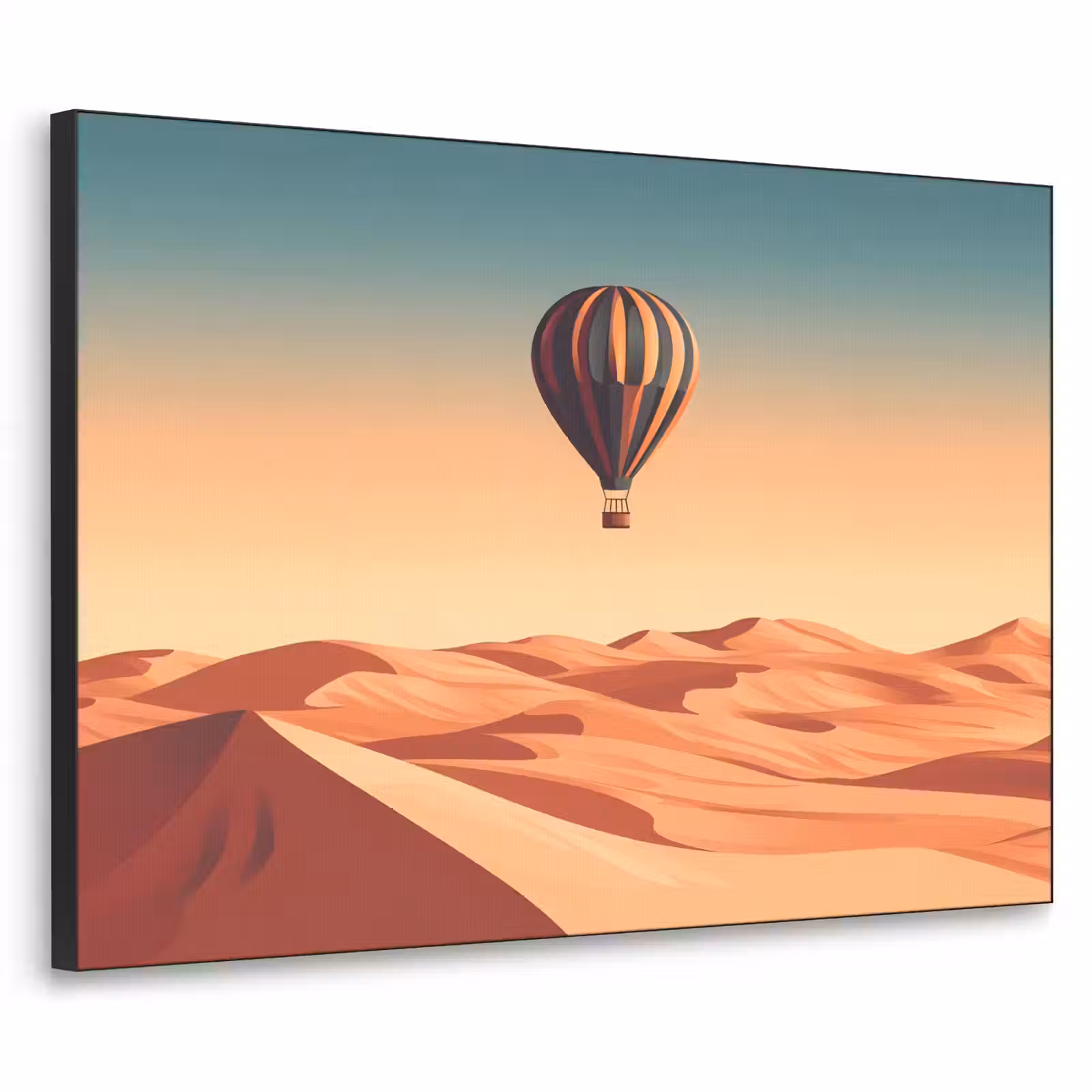 Art Frame - Luchtballon - Woestijn - Zonsondergang - Blauw — 1