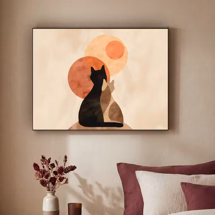 Art Frame - Katten - Zwart - Abstract - Cirkels — 3