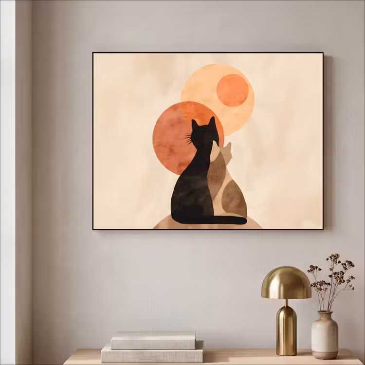 Art Frame - Katten - Zwart - Abstract - Cirkels — 5