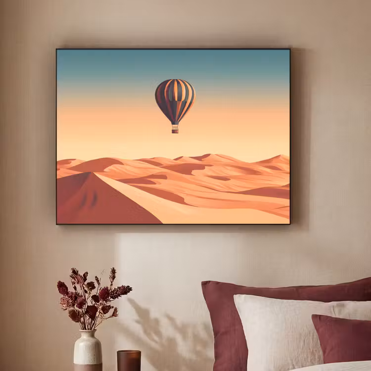 Art Frame - Luchtballon - Woestijn - Zonsondergang - Blauw — 3