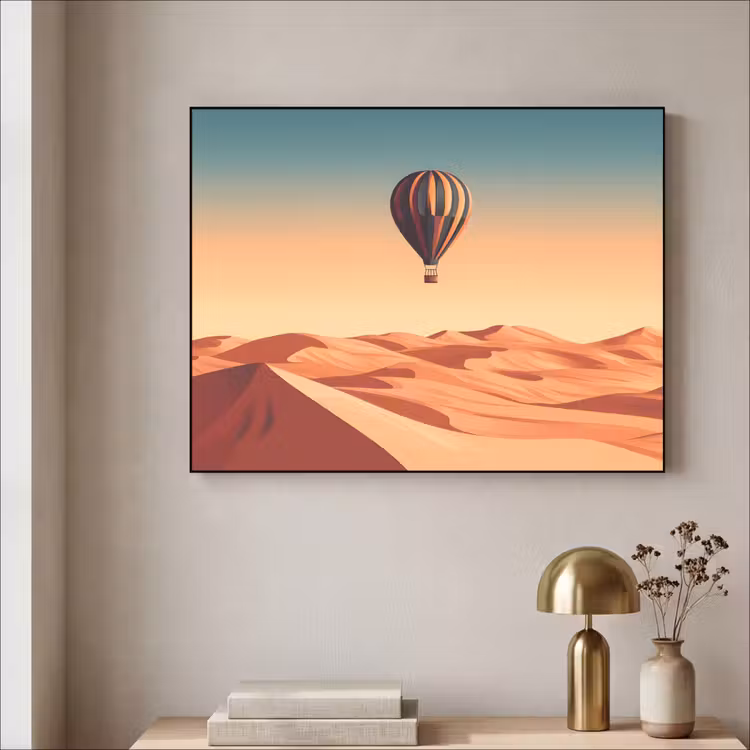 Art Frame - Luchtballon - Woestijn - Zonsondergang - Blauw — 5