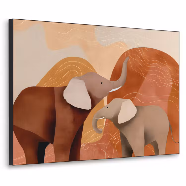 Art Frame - Olifanten - Oranje - Abstract — 1