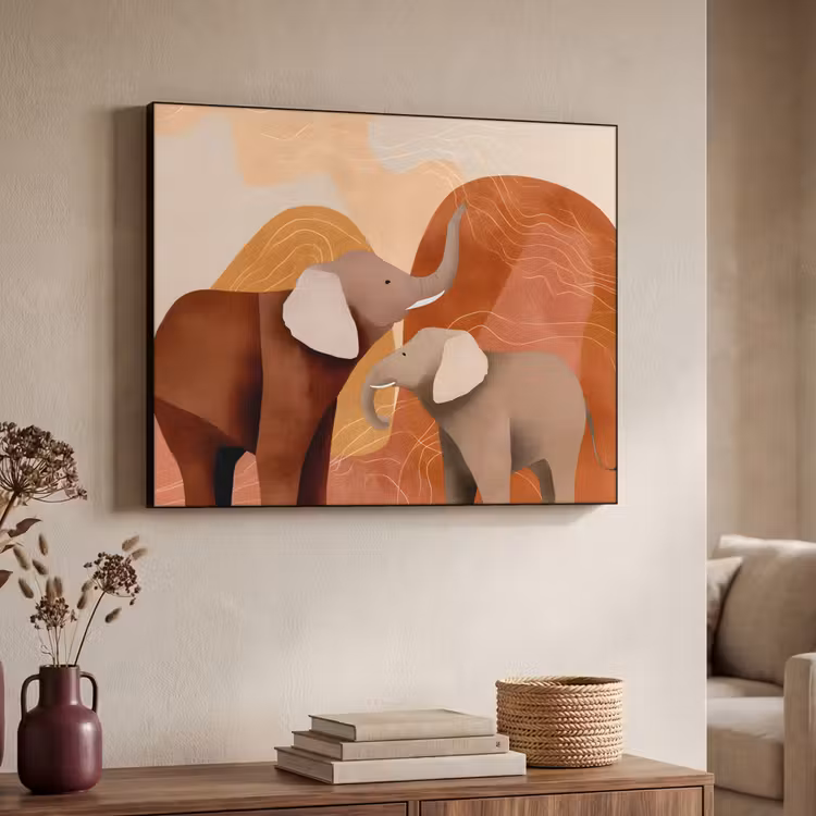 Art Frame - Olifanten - Oranje - Abstract — 7