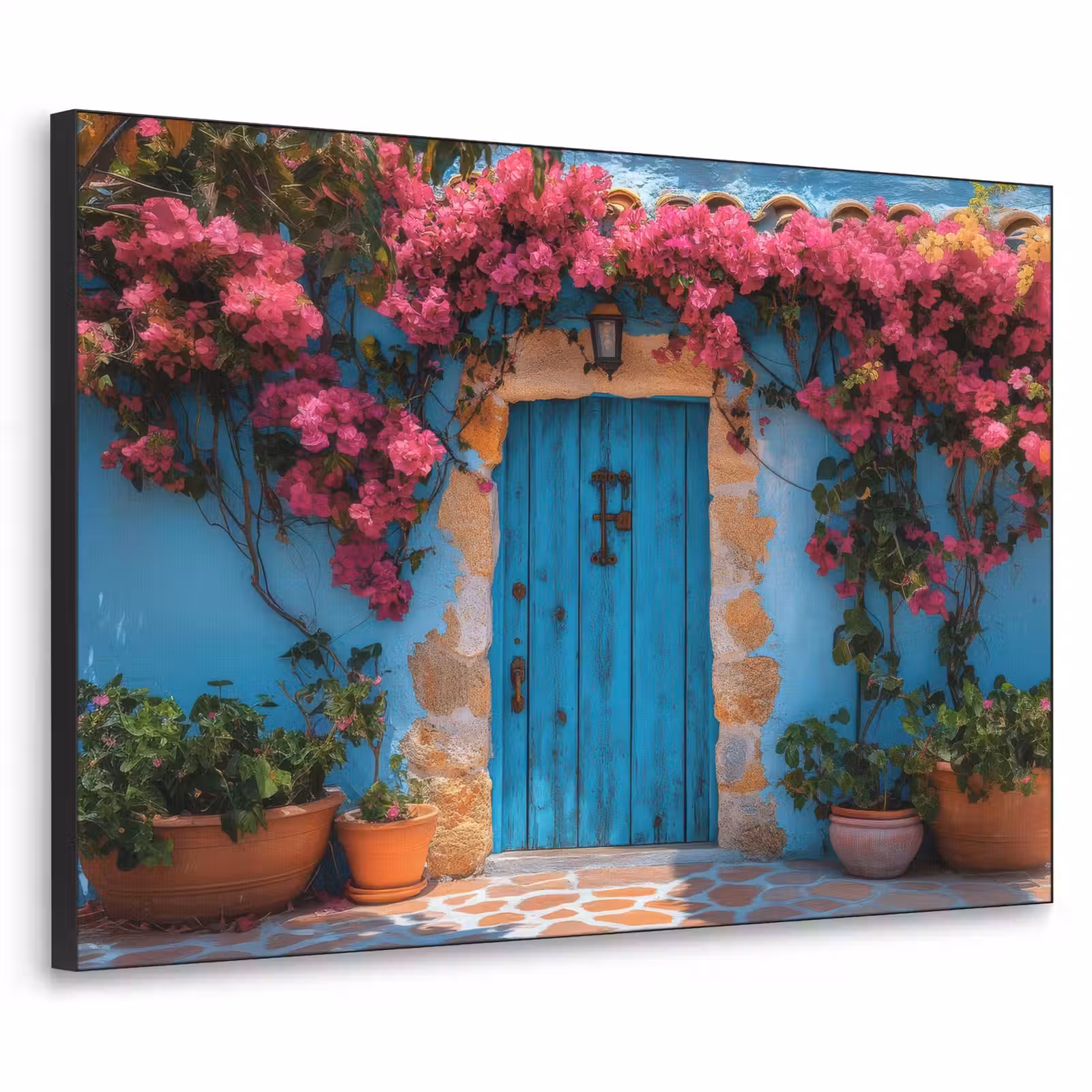 Art Frame - Deur - Hout - Bloemen - Blauw — 1