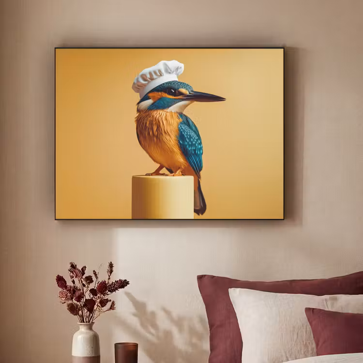 Art Frame - Ijsvogel - Pilaar - Koksmuts - Vogel — 3