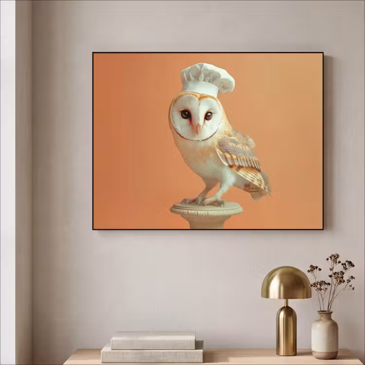 Art Frame - Kerkuil - Koksmuts - Oranje - Vogel — 5