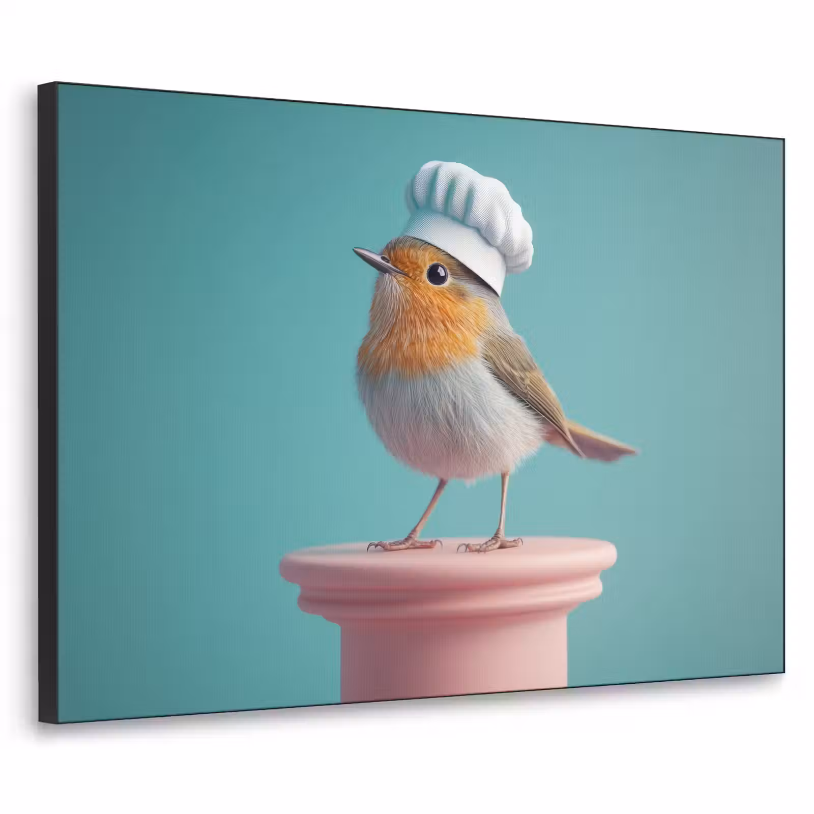Art Frame - Roodborstje - Vogel - Koksmuts - Sokkel — 1