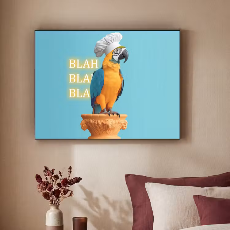 Art Frame - Papegaai - Koksmuts - Quote - Neon — 3