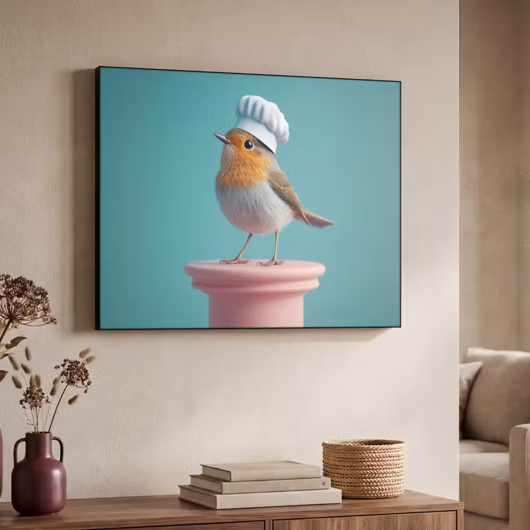 Art Frame - Roodborstje - Vogel - Koksmuts - Sokkel — 7